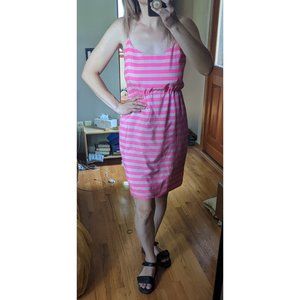 J. Crew Pink and Cream Striped Mini Dress, Size 6